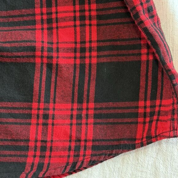 Faded Glory Shirt Men's M Red and Black Plaid Button Up Long Sleeve Flannel - Picture 9 of 15
